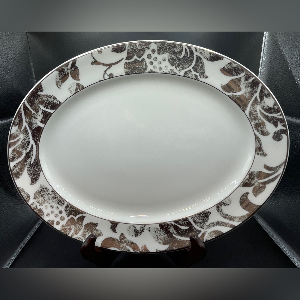 NWT Lenox Silver Applique 13" Oval Platter RARE